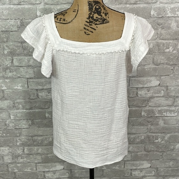 Beachlunchlounge Gauzy Short Sleeve Top - Picture 3 of 5